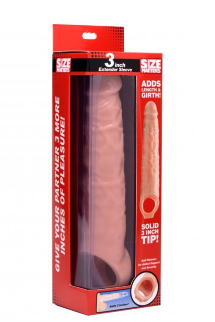 Nakładka na penisa Size Matters przedłużka stymulator sex XXL beżowy