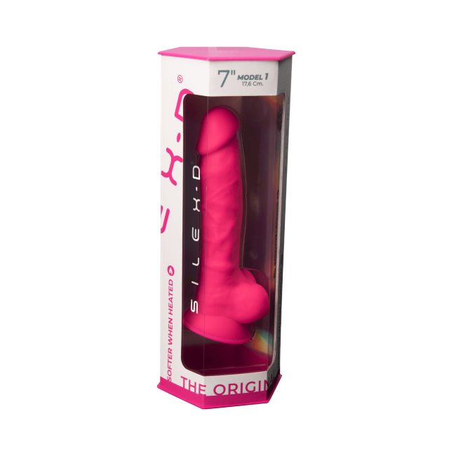 SilexD Dildo z przyssawką różowe 7``  17,6 cm