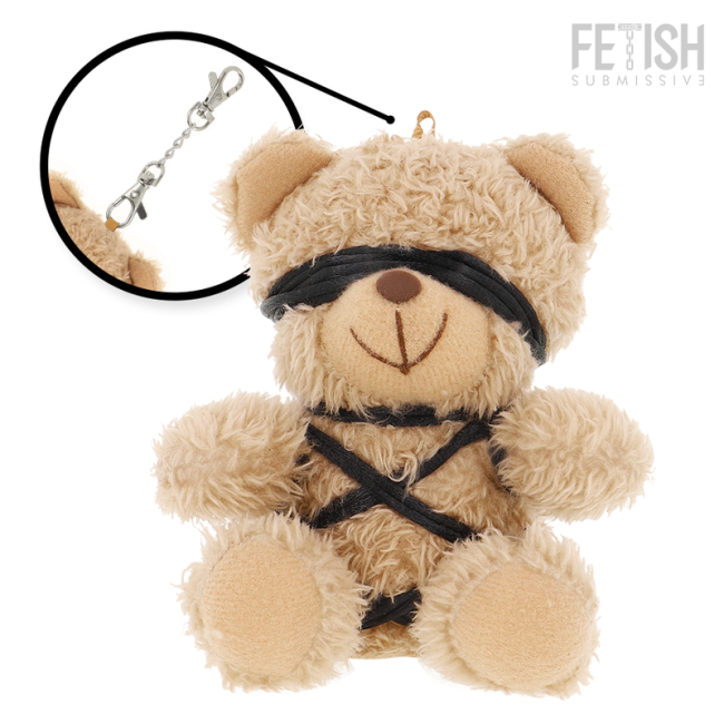 Fetish Submissive Winnie Teddy bear Pluszowy miś BDSM z breloczkiem prezent