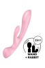 Satisfyer Triple Oh pink wibrator z króliczkiem oraz masażer łechtaczki - Zdjęcie 2