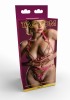 Taboom Malibu Open Crotch Brief Bra Harness Bielizna BDSM S/M Różowa PU - Zdjęcie 3