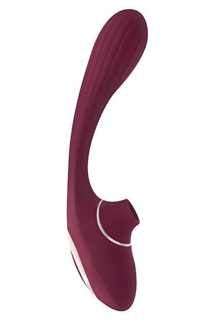 S Pleasures Dual Suction - Wibrator ze stymulacją łechtaczki i punktu G bordowy
