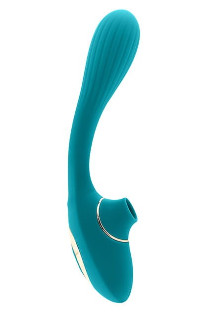 S Pleasures Dual Suction - Wibrator ze stymulacją łechtaczki i punktu G turkusowy