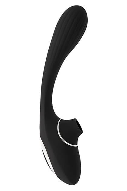 S Pleasures Dual Suction - Wibrator ze stymulacją łechtaczki i punktu G czarny