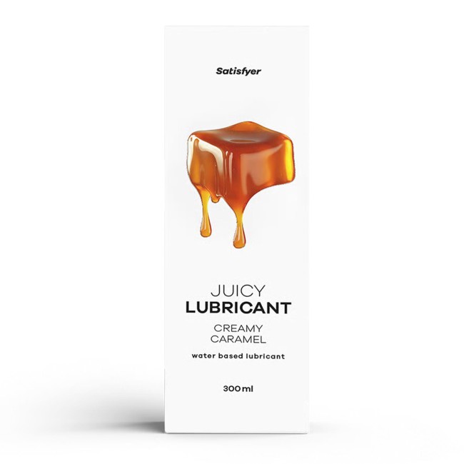 Satisfyer Creamy Caramel - Lubrykant na bazie wody o aromacie karmelowych cukierków 300ml