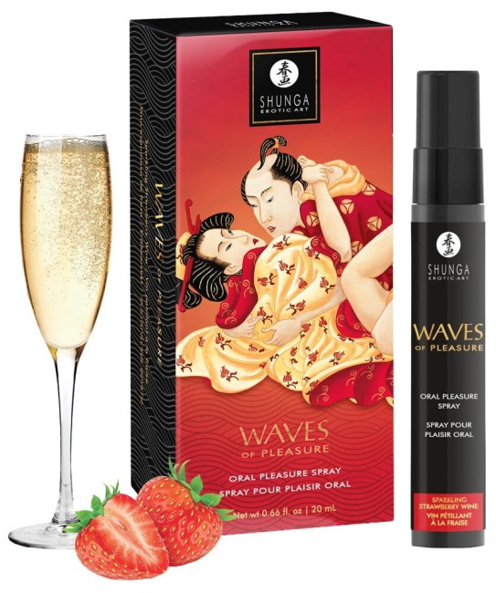 Shunga Spray oralny Waves of Pleasure Strawberry Wine