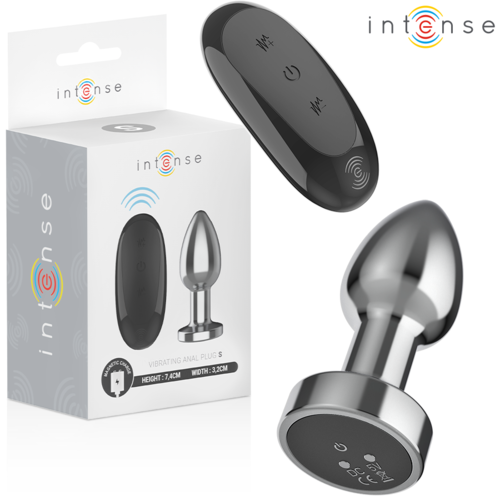 Intense - metalowy korek analny rozmiar S z wibracjami na pilota