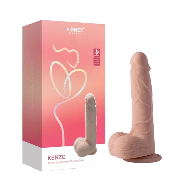 HoneyPlayBox – Kenzo Dildo z Funkcją Pchania i Przyssawką – 23.9 cm