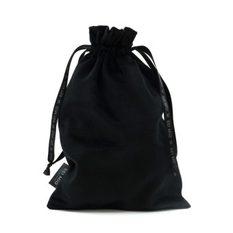 SEI MIO Velvet Drawstring Bag – Czarny aksamitny worek na zabawki z sznurkiem