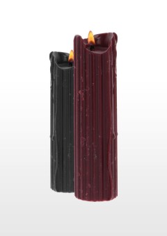 Taboom Świece do sensualnego wax play (gra woskiem) 2szt bordowa i czarna BDSM Drip Candle