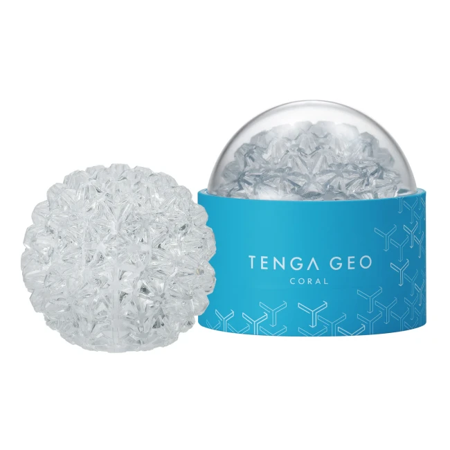 Masturbator Tenga GEO Coral z wypustkami geometrycznymi transparentny