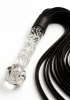 ToyJoy Crystal Leather Whip - Skórzany Bicz Uchwyt ze Szkła Borokrzemowego - Zdjęcie 5