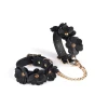 Liebe Seele Black Leather Flowers Hand Cuffs – Skórzane Kajdanki z Kwiatami - Zdjęcie 3