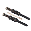 Liebe Seele Black Leather Flowers Hand Cuffs – Skórzane Kajdanki z Kwiatami - Zdjęcie 2