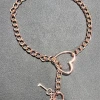 Liebe Seele Metal Chain Collar Rose Gold Metalowa Obroża z Kłódką choker - Zdjęcie 2