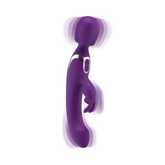 EasyToys Vibe Wand 2w1 Wibrator Rabbit 3 Silniki 10 Trybów Fioletowy USB