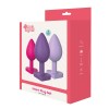 Love Signal Triple Heart Set 3 Korki Analne Silikonowe S M L Serce - Zdjęcie 12