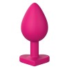 Love Signal Heart Plug Small Korek Analny Silikonowy Serce Mały Różowy - Zdjęcie 1
