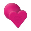 Love Signal Heart Plug Small Korek Analny Silikonowy Serce Mały Różowy - Zdjęcie 2