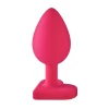 Love Signal Heart Plug Small Korek Analny Silikonowy Serce Mały Różowy - Zdjęcie 4