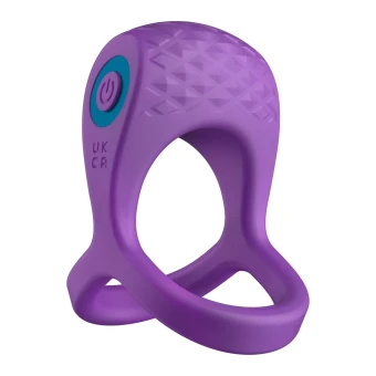 Love Signal Bold Embrace Wibrujący Pierścień Erekcyjny 10 Trybów USB Fiolet