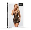 Softline Dress 3034 Czarna Sukienka Mini Siateczkowa Ażurowa One Size - Zdjęcie 3