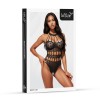 Softline Body 1037 Czarne Koronkowe Siateczkowe Wycięcia One Size - Zdjęcie 3