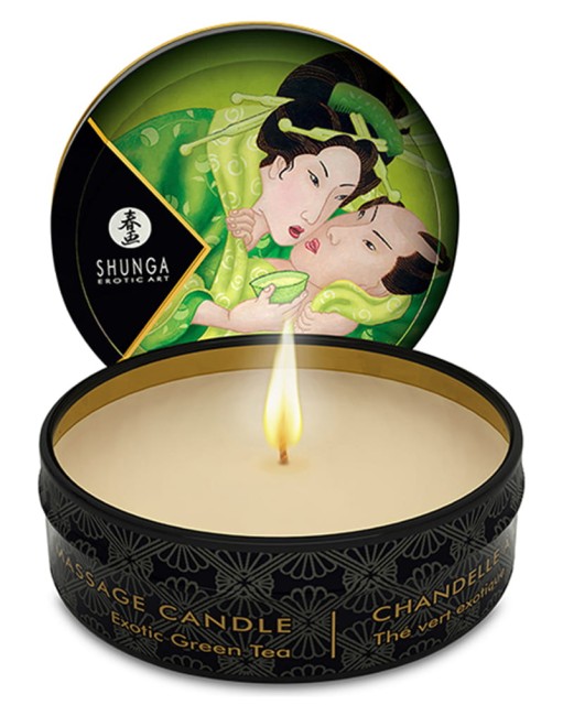 Shunga Mini świeczka do masażu -30 ml - zielona herbata