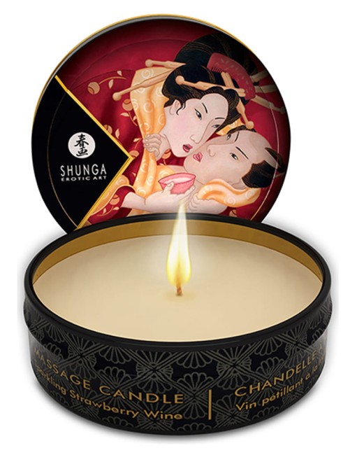 Shunga Mini świeczka do masażu -30 ml - truskawka