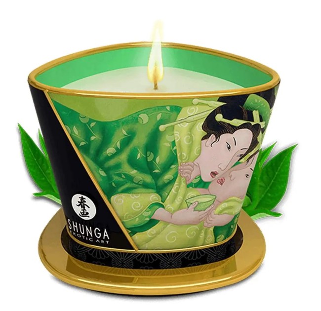 Shunga - świeca do masażu - Zielona Herbata 170 ml
