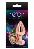 Rear Assets Rose Gold Heart - korek analny  z kryształkiem w kształcie serca rozm. M - Zdjęcie 2