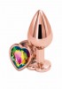 Rear Assets Rose Gold Heart - korek analny  z kryształkiem w kształcie serca rozm. M - Zdjęcie 1