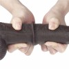 Realistyczne czarne dildo z przyssawką i ruchomą skórą 23 cm - Zdjęcie 12