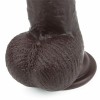 Realistyczne czarne dildo z przyssawką i ruchomą skórą 23 cm - Zdjęcie 7