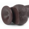 Realistyczne czarne dildo z przyssawką i ruchomą skórą 23 cm - Zdjęcie 8