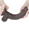 Realistyczne czarne dildo z przyssawką i ruchomą skórą 23 cm - Zdjęcie 6